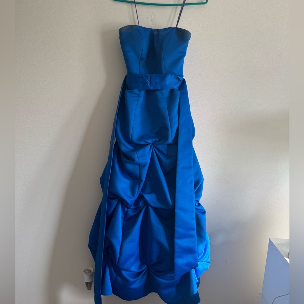 Strapless Royal blue prom dress